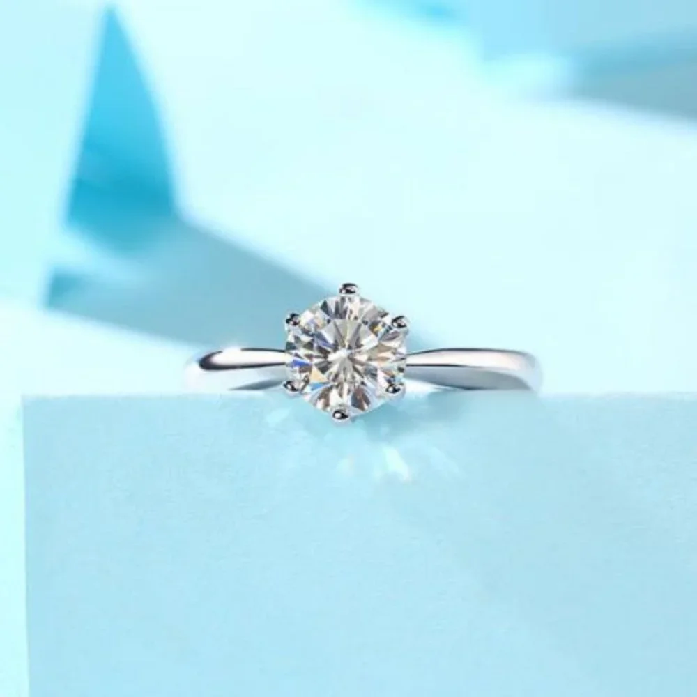 Certified 2ct. t.w. Moissanite Diamond Solitaire Engagement Ring NEW
